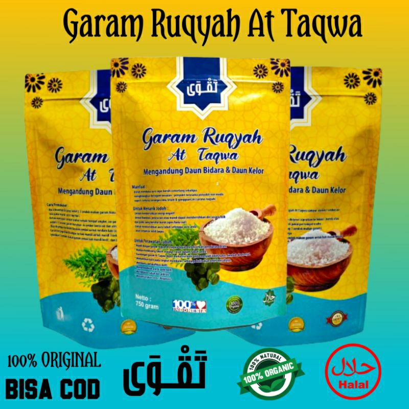 

Garam Ruqyah At Taqwa 750 Gram Original - Garam Kesehatan - Untuk Meruqyah/Menetralisir Rumah, Toko, Tempat Usaha Dari Energi Negatif