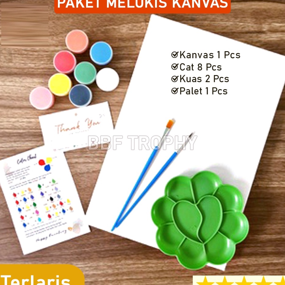 

New Style PAKET LUKIS KOMPLIT 4 in 1 KANVAS 2x3