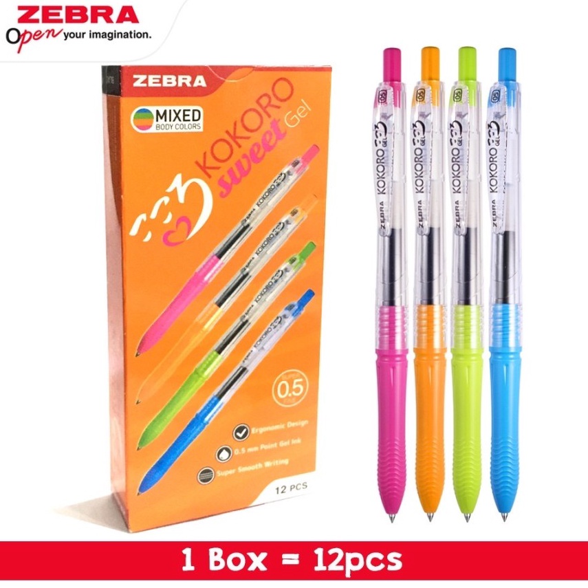 

KODE W1E5 TBMO BOLPEN GEL KOKORO ZEBRA 5 BLACK SWEET COLOURPACK isi 12pcs
