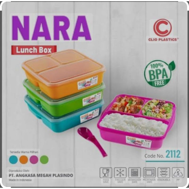 LUNCH BOX NARA-TEMPAT MAKANAN-KOTAK MAKAN-CATERING BOX-SOUVENIR