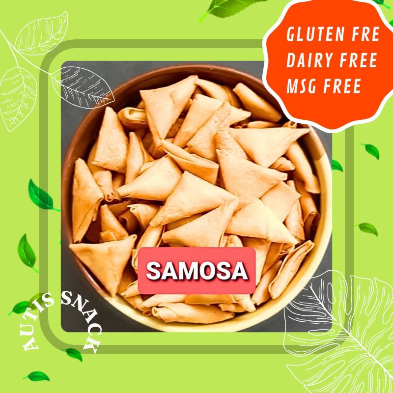 

SAMOSA non telur, AUTIS FOODS, GLUTEN FREE/ DAIRY FREE/ MSG FREE / SNACK AUTISME