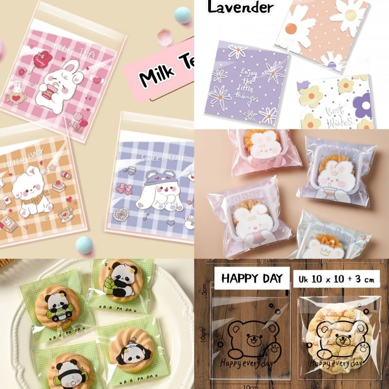 

Plastik OPP COOKIES Uk 10 x 10 + 3 cm ~ FOOD GRADE [ 100 PCS ]