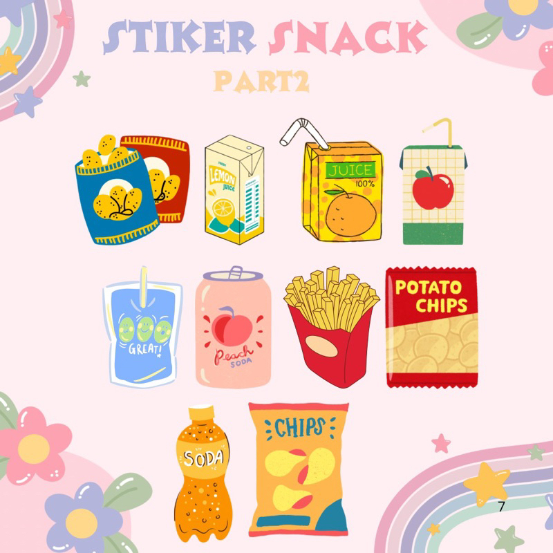 

STARLY - SNACK 2 STIKER SNACK STIKER MAKANAN STIKER JUICE STIKER CHIKI STIKER SODA STIKER LUCU STIKER AESTETIC