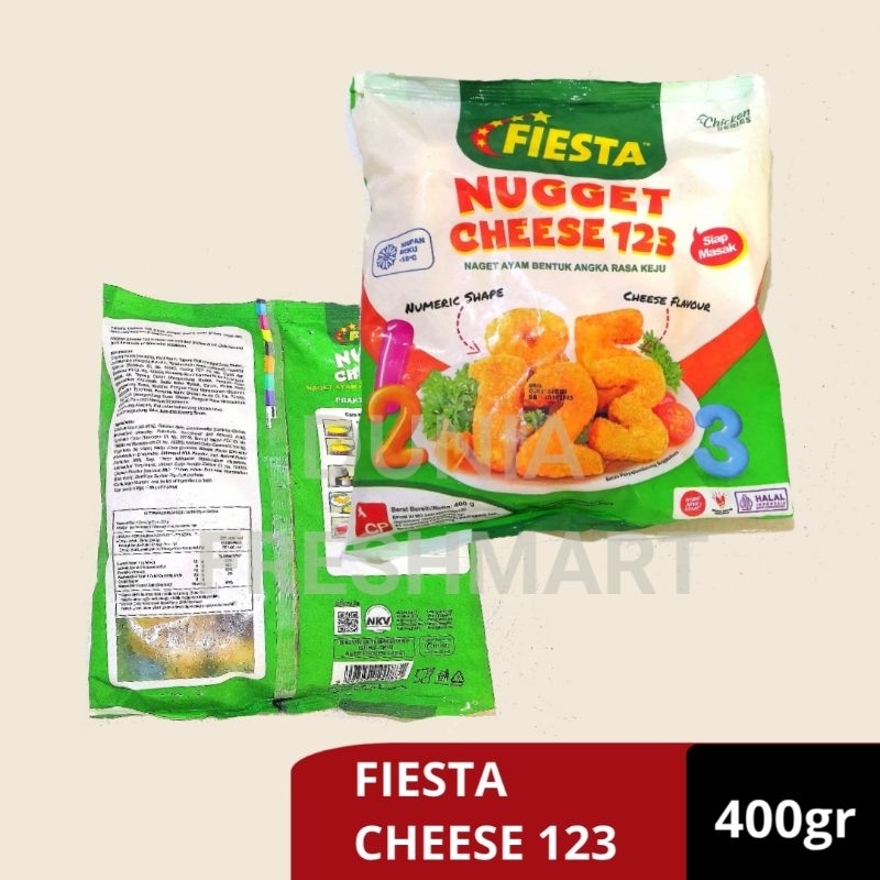 

Fiesta Nugget Cheese 123 400gram Naget ayam rasa keju angka 123 CHEESY NUGGET