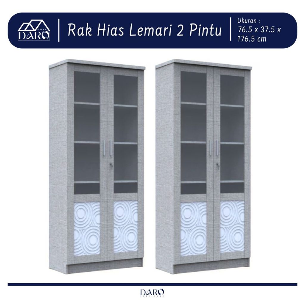 Jual Lemari Hias 2 pintu dengan kaca