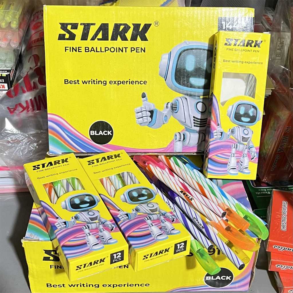 

1 Gros PULPEN ULIR / pulpen LILIN STARK 1 box isi 12 pak (144 pcs) / BOLPOIN HITAM MURAH / bolpen viral 1 Gros = 12 Lusin
