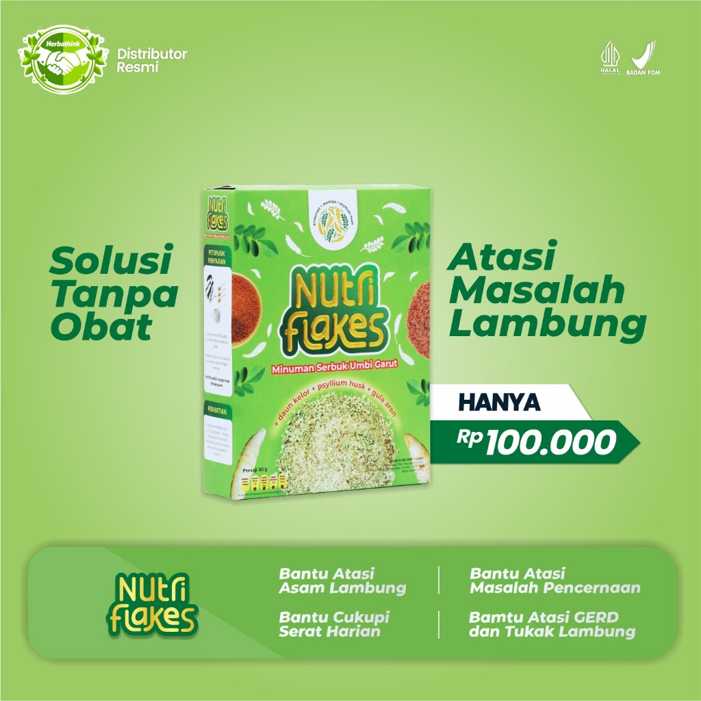 

Nutriflakes Original Sereal Umbi Garut & Daun Kelor - Solusi Terbaik Atasi Asam Lambung Magh Akut Diabetes Suplemen Makanan Diet Tingkatkan Antibody Imunitas Mengontrol Kolesterol Mengontrol Gula Darah Obat Asam Lambung Obat Magh