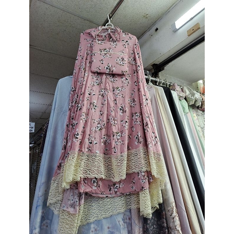 Mukena Rayon Motif Renda Besar Motif Bunga Bahan Lembut Mukena Dewasa Rayon Terbaru