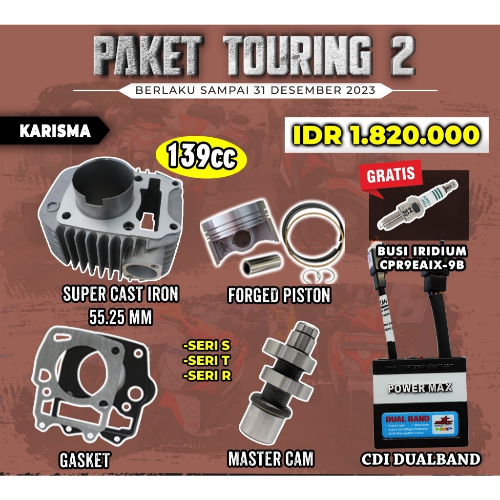 PAKET TOURING 1 BORE UP KARISMA / SUPRA X 125 KARBU BRT