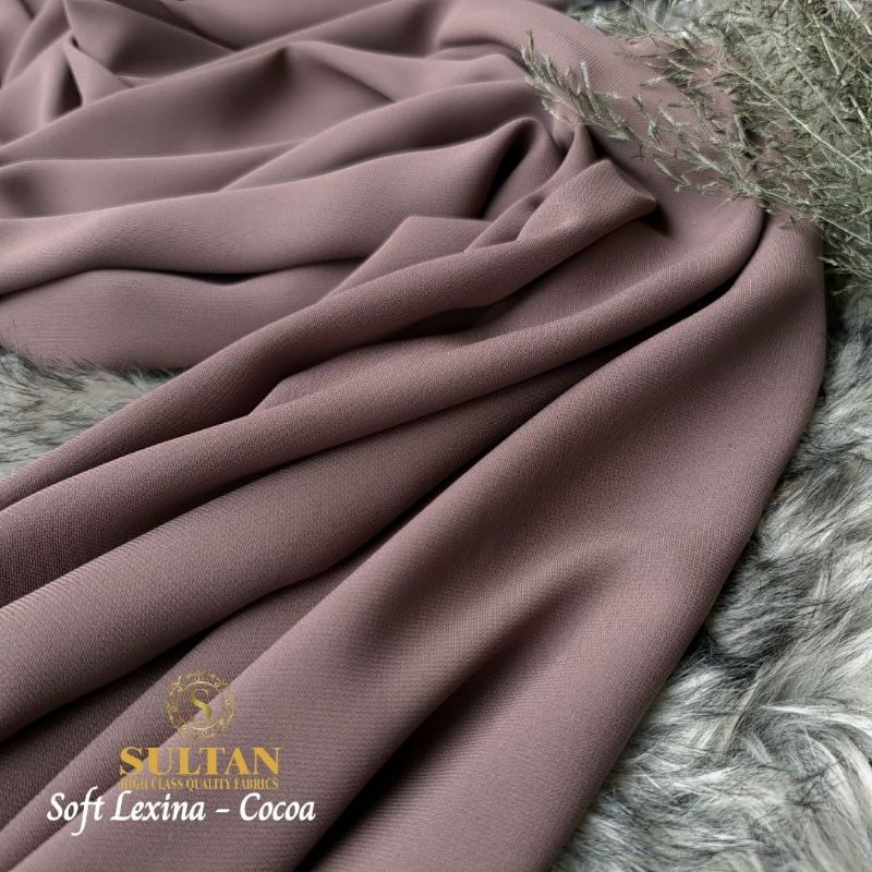 Kain Abaya Sultan Soft Lexus / Soft Lexina Cocoa polos
