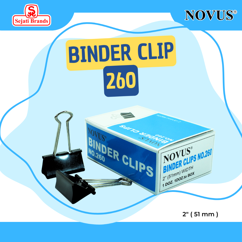 

NOVUS BINDER CLIP NO 260 51MM 2" PENJEPIT KERTAS KLIP KERTAS