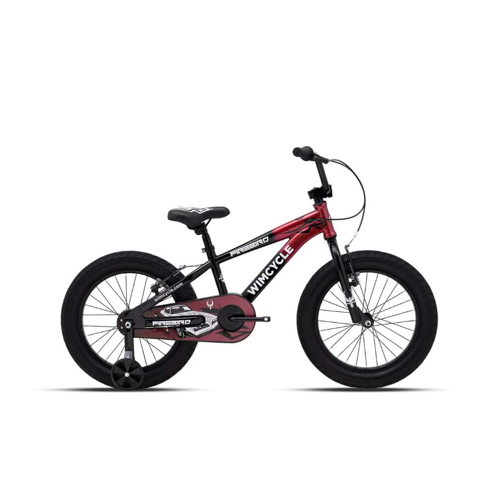 Sepeda Anak BMX 18 Inch Dengan Roda Bantu Wimcycle Firebird 18 - Black Red