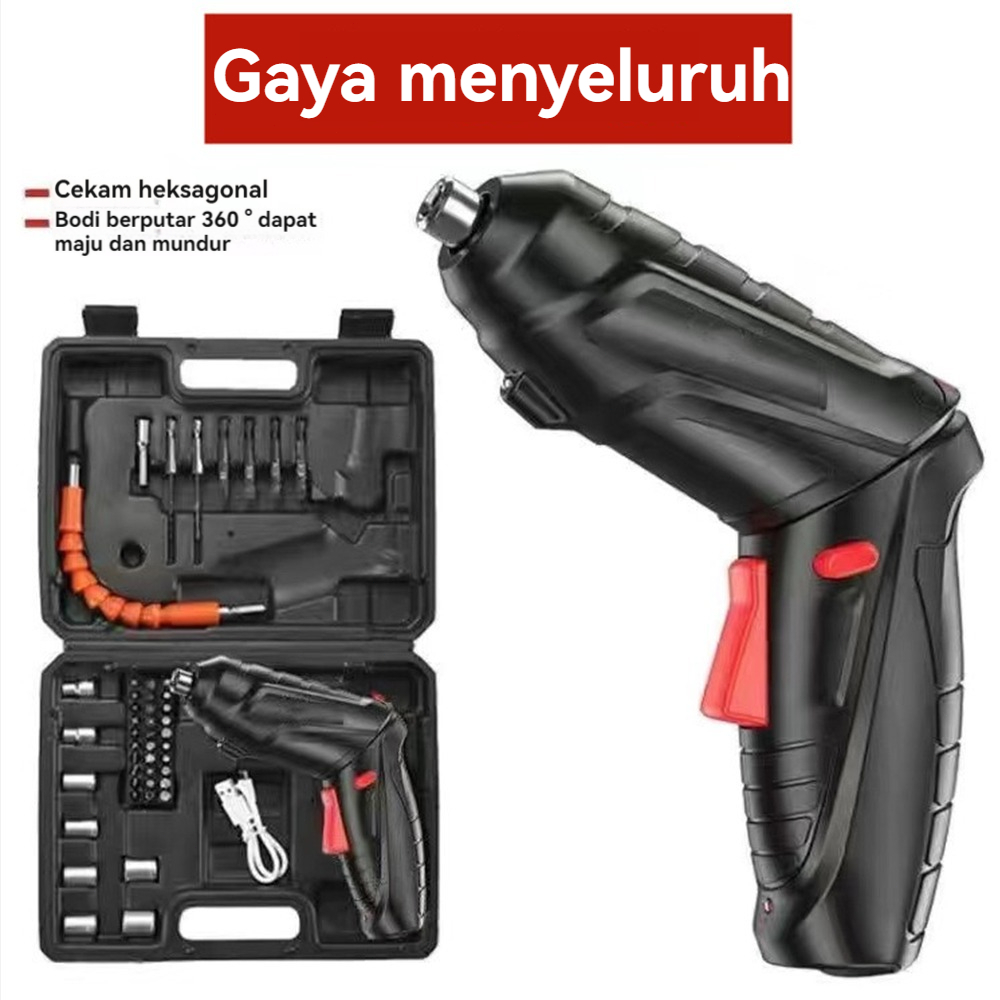 reaim 49 Pcs 4.2V Obeng Listrik Nirkabel Set