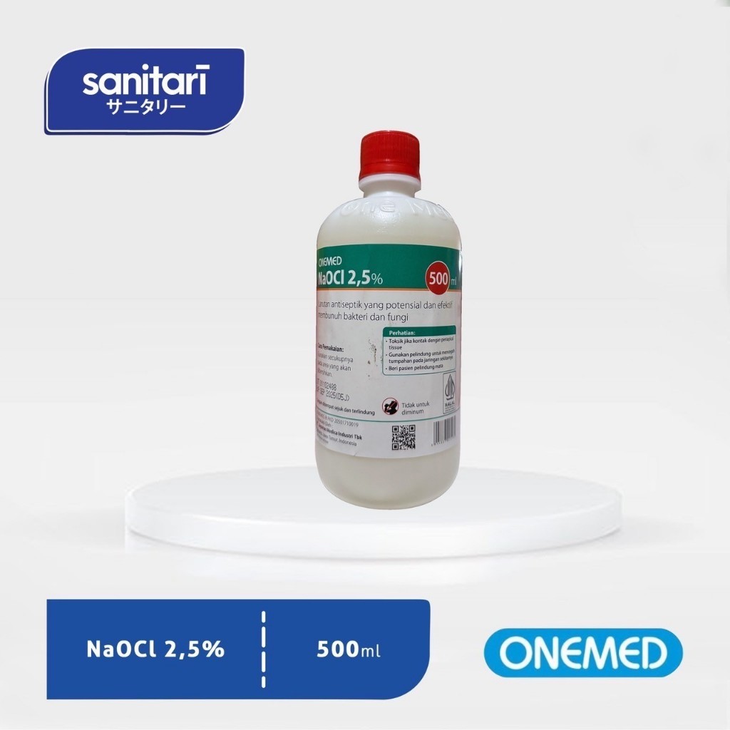 NaOCL 2,5% 500ml Onemed Dental Cairan Dental NaOCL 2.5% Onemed NaOCL Onemed