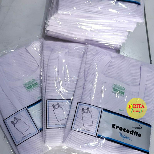 CROCODILE SINGLET JALA PUTIH ORIGINAL , KUTANG JALA CROCODILE 800 V, (1 IN 1 ), ORIGINAL, ASLI, ADEM