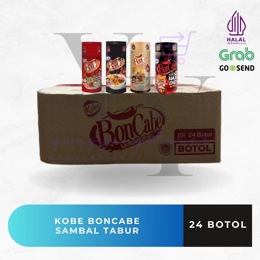 

1 Dus Isi 24 Botol Kobe Boncabe Sambal Tabur Original Botol Level 10 / 15 / 30 / 50 Max End