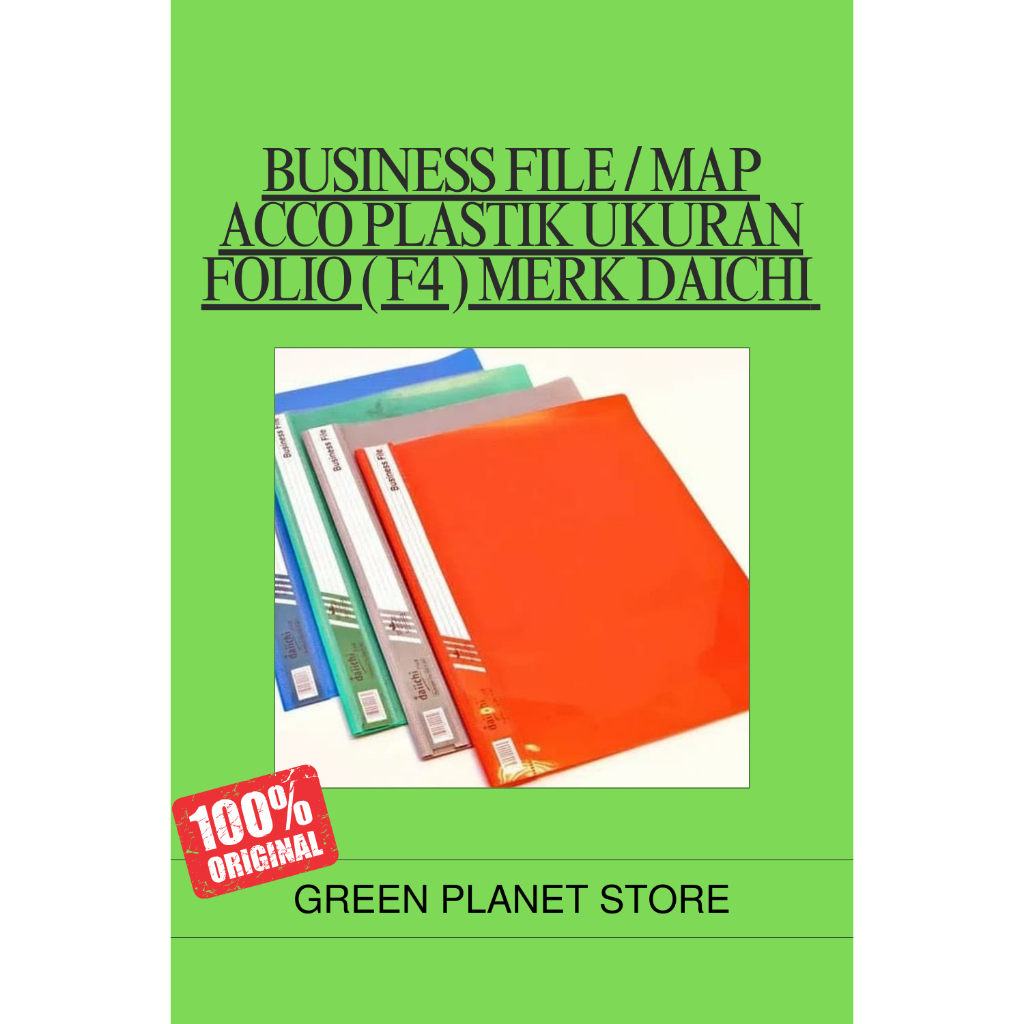 

Business File / Map Acco Plastik Ukuran Folio ( F4 ) Merk Daichi ( Isi 12 lbr )