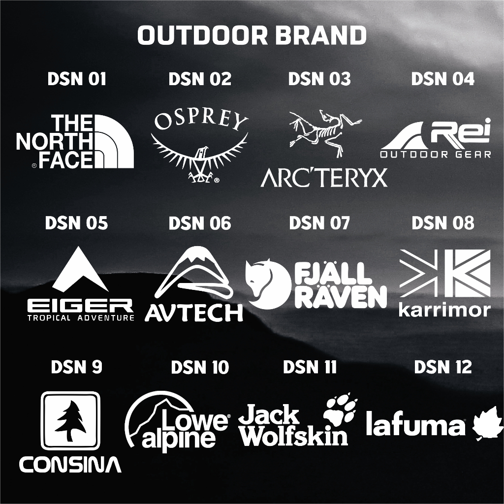 OUTDOOR BRAND STIKER SABLON SETRIKA DTF