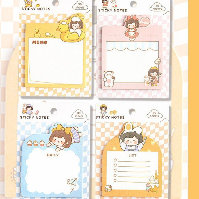 

sticky note motif kartun lucu penanda buku memo note