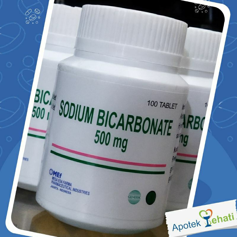 Bicnat / Sodium Bicarbonate / Sodium Bikarbonat 500 mg Mef isi 100 Tablet Warna Putih