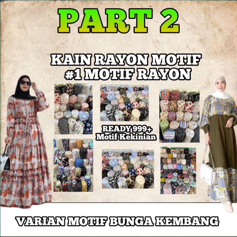 Motif Bunga pt 2| Kain katun rayon viscose Motif Bunga, bahan daster gamis piyama