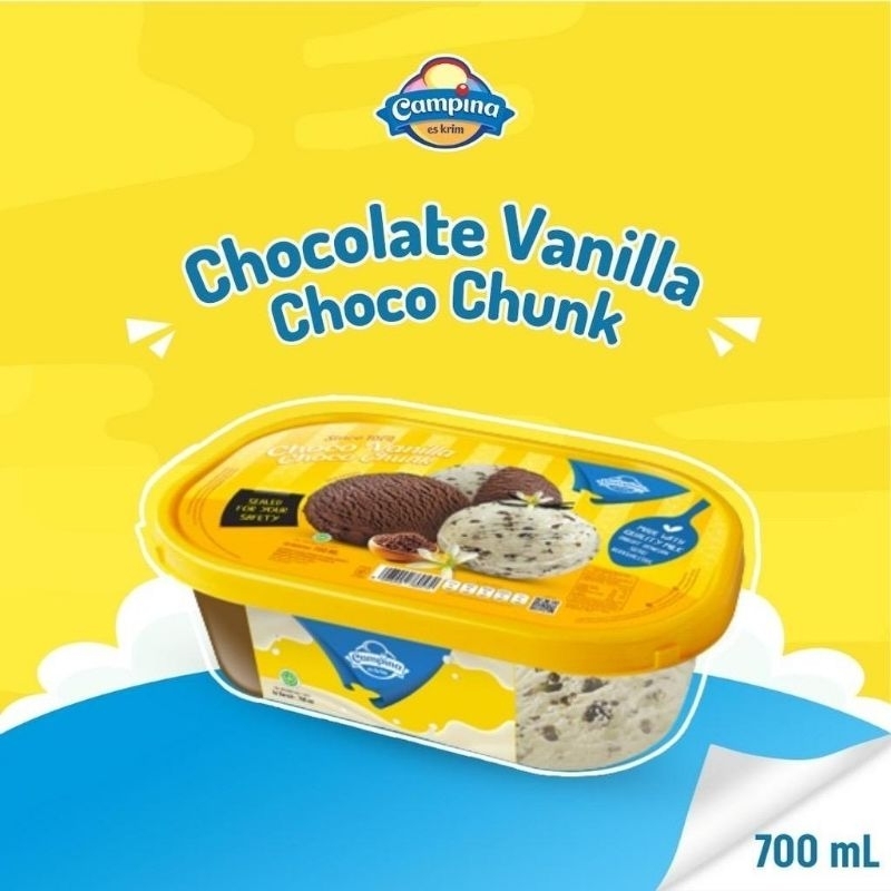 

es krim campina 700 ml chocolate vanila choco chunk