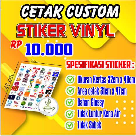 

cetak custom sticker vinyl murah ukuran a3+ langsung jadi bisa cod sragen