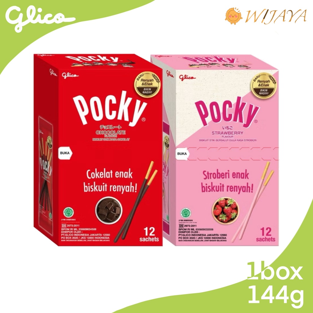 

Glico Pocky Sachet/box Rasa：Coklat、Stroberi 12g*12pcs