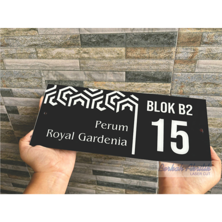 Nomor rumah acrylic cocok untuk rumah pagar loster modern tahan hujan dan panas matahari gratis pack