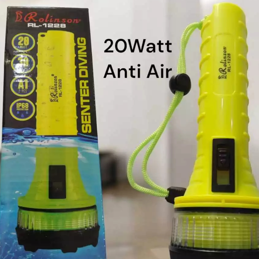 Senter Tangan Selam Diving Anti Air Rolinson 20W 30Meter Original