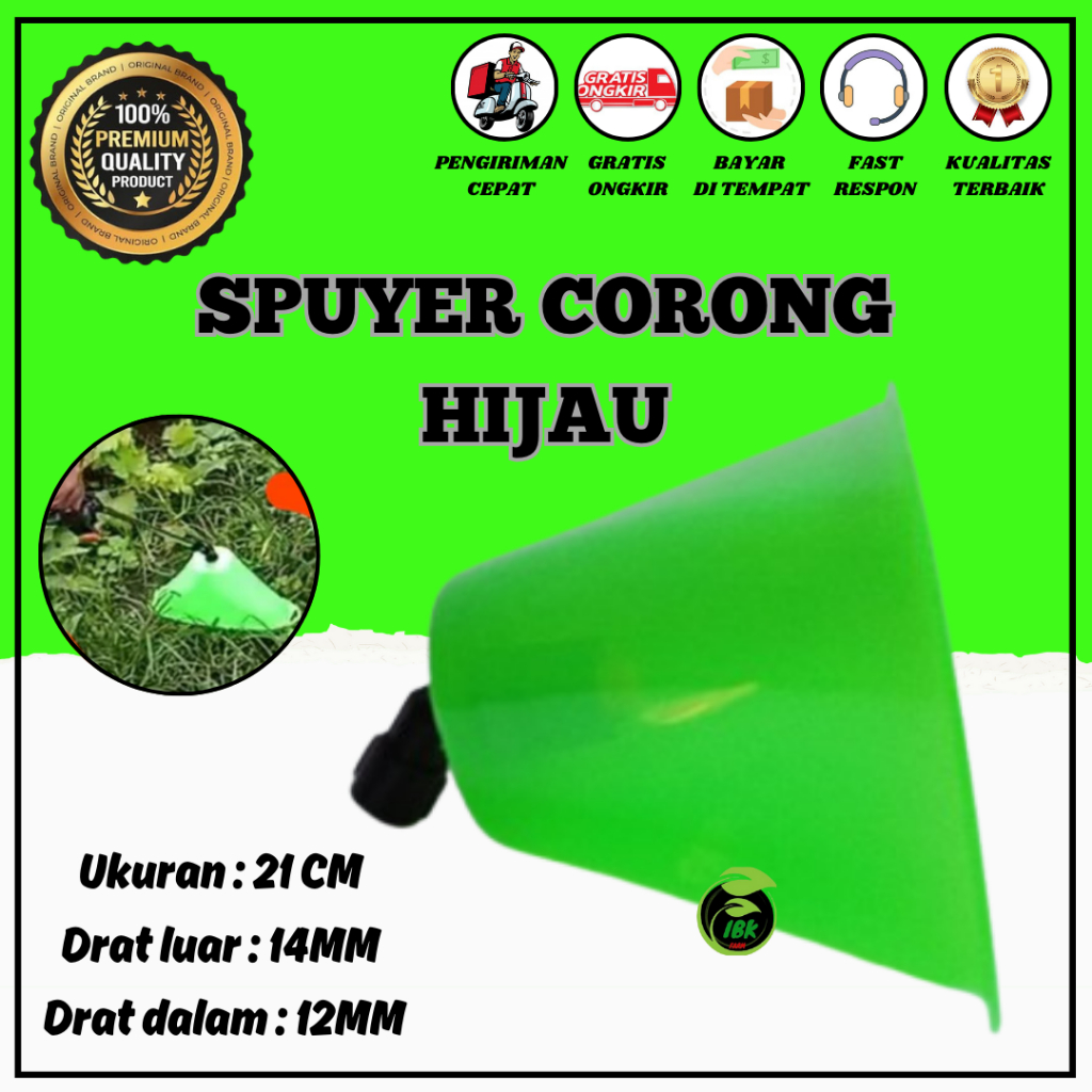 SPUYER / NOZZLE SPRAYER / NOZZLE PLASTIK CORONG ANTI ANGIN FUN 25 CORONG SPRAYER WARNA HIJAU LONJONG