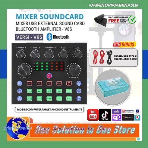 Sound Card V8s Mixer Sound Card V8s Mixer Audio USB External Bluetooth