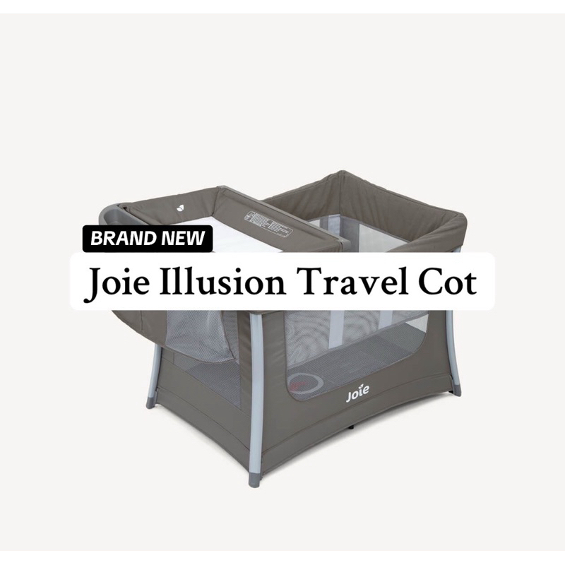 BRANDNEW Joie Illusion Travel Cot Nickel - Tempat tidur bayi Crib Box Baby - Preloved