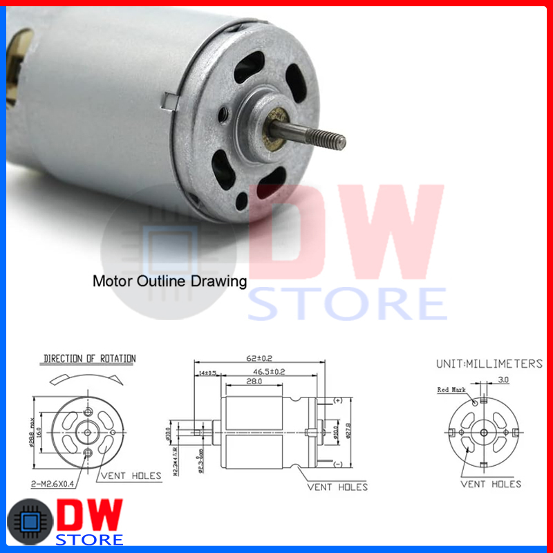 Dinamo DC Motor RS390 RS-390 DC 7.4V Hand Portable Blender Chopper Cordless Mixer Tangan Baterai