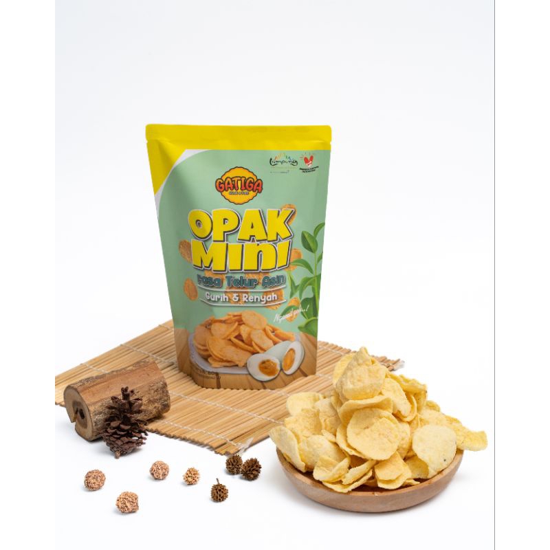 

Opak Mini Gatiga Rasa Salted Egg - Gatiga Snack Opak Singkong Mini Rasa Telur Asin