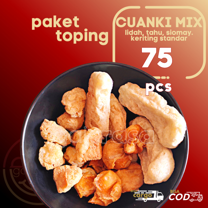 

Cuanki PAKET MIX total 75pcs Berisi LIDAH, SIOMAY TAHU atau KERITING STANDAR by GaiaRasa