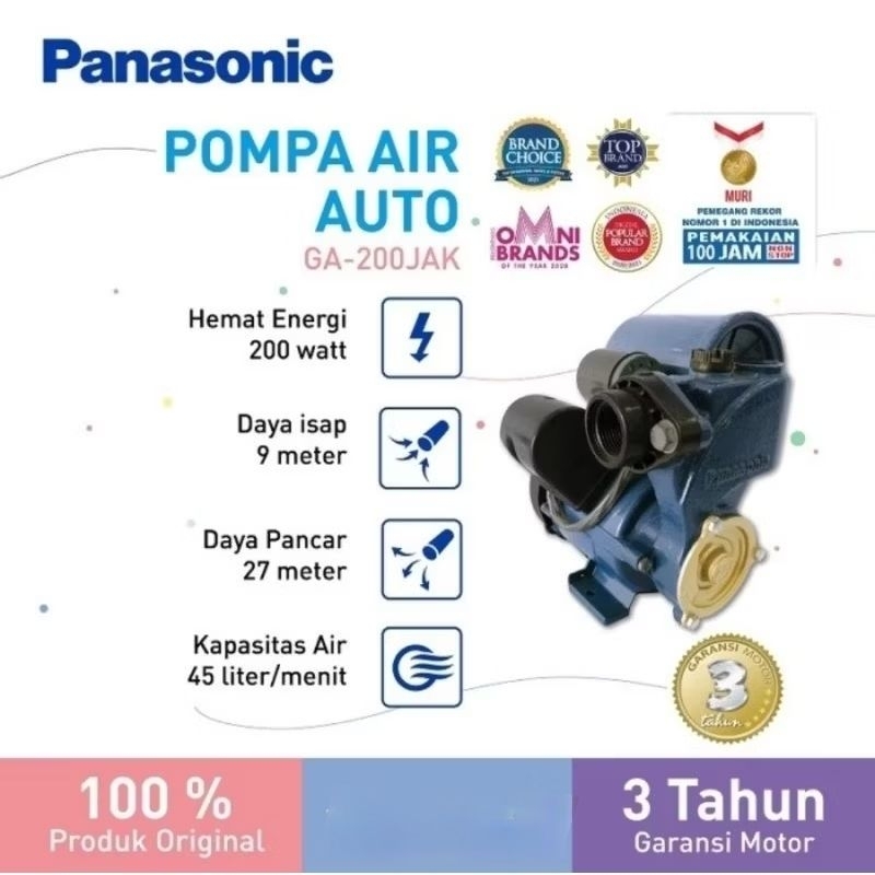 PANASONIC POMPA AIR SUMUR DANGKAL OTOMATIS 200W GA-200JAK