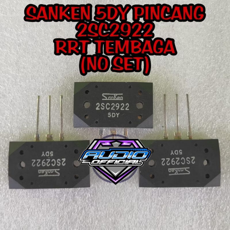 Transistor Final SANKEN 5DY 2SC 2922 2SC2922 Pincang / Sebelah (no set)