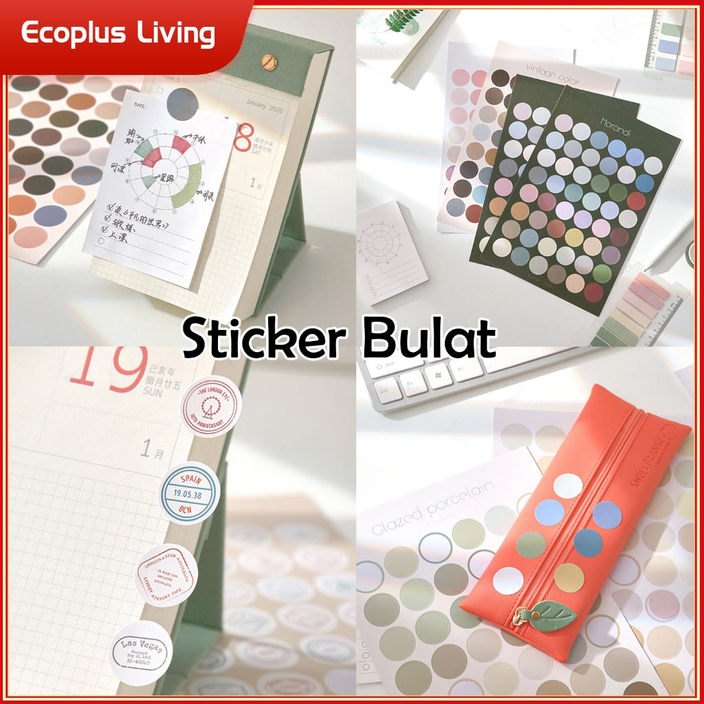 

48pcs Sticker Bulat Round Dekorasi Bermotif Cloud Sky Flower Craft DIY