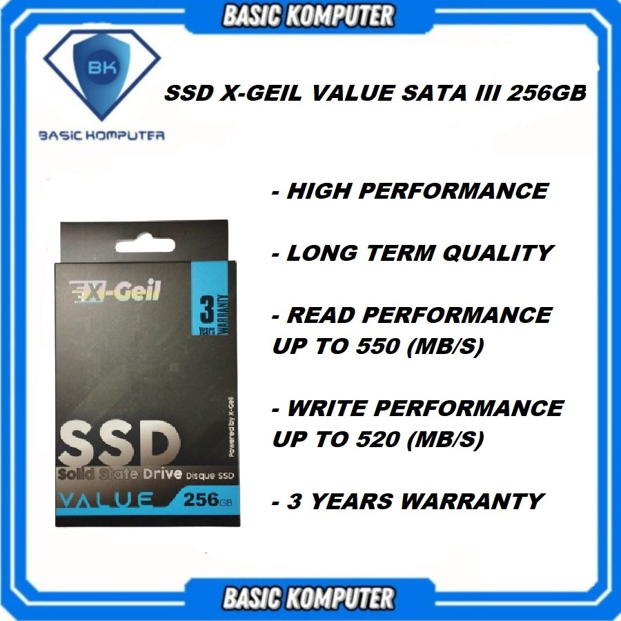 SSD X-GEIL SATA III 256GB GARANSI 3 TAHUN