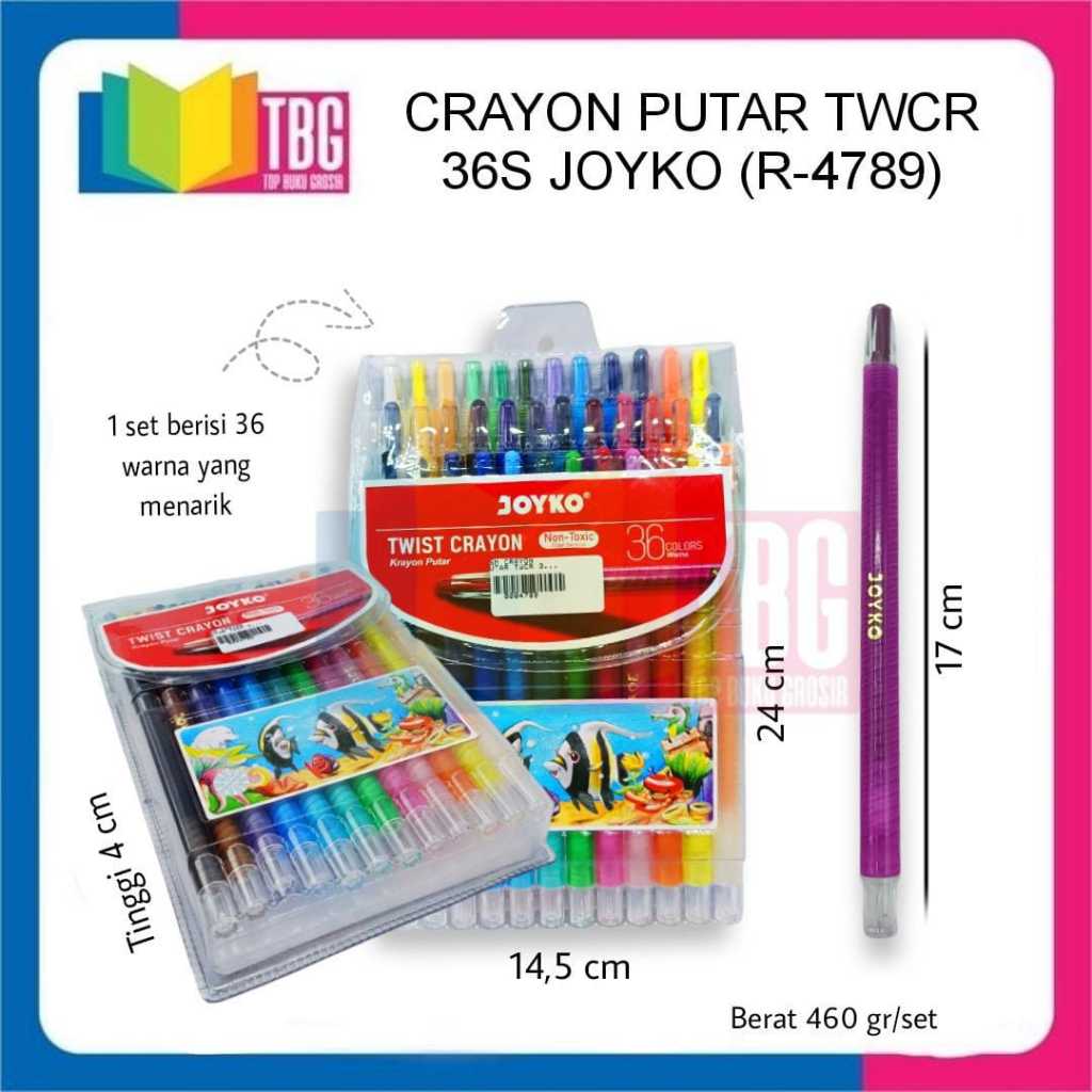 

1 SET CRAYON PUTAR TWCR 36S JOYKO KRAYON TWIST 36 WARNA / ALAT MEWARNAI (R-4789)