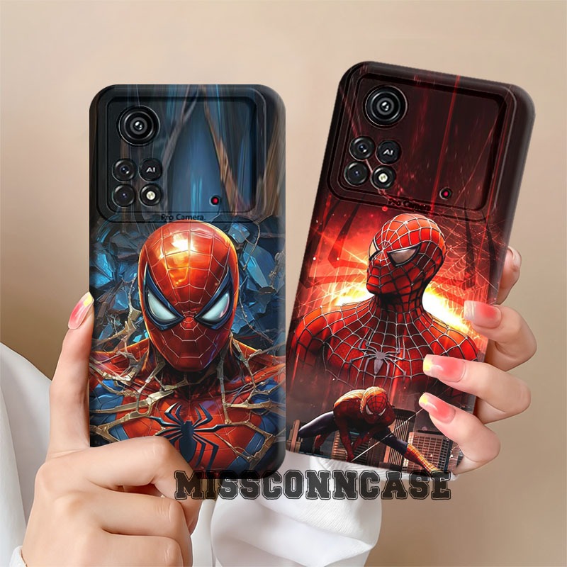 Case Softcase R3dmi Poco M4 Pro M3 M4 M5 M5s M6 4G M3 Pro 5G Note 10 5G Motif Kartun Cowok Spiderman