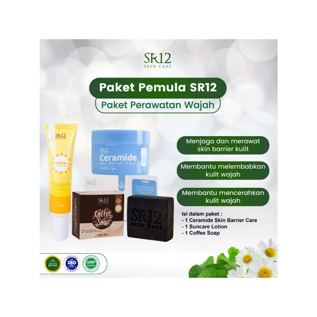 Paket Pemula SR12 Best Seller  Memperbaiki Skin Barrier Kulit - Mengembalikan Kulit Wajah Cantik Ala