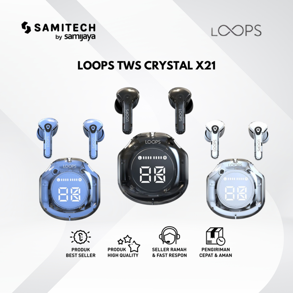 EARPHONE WIRELESS LOOPS TWS CRYSTAL X21