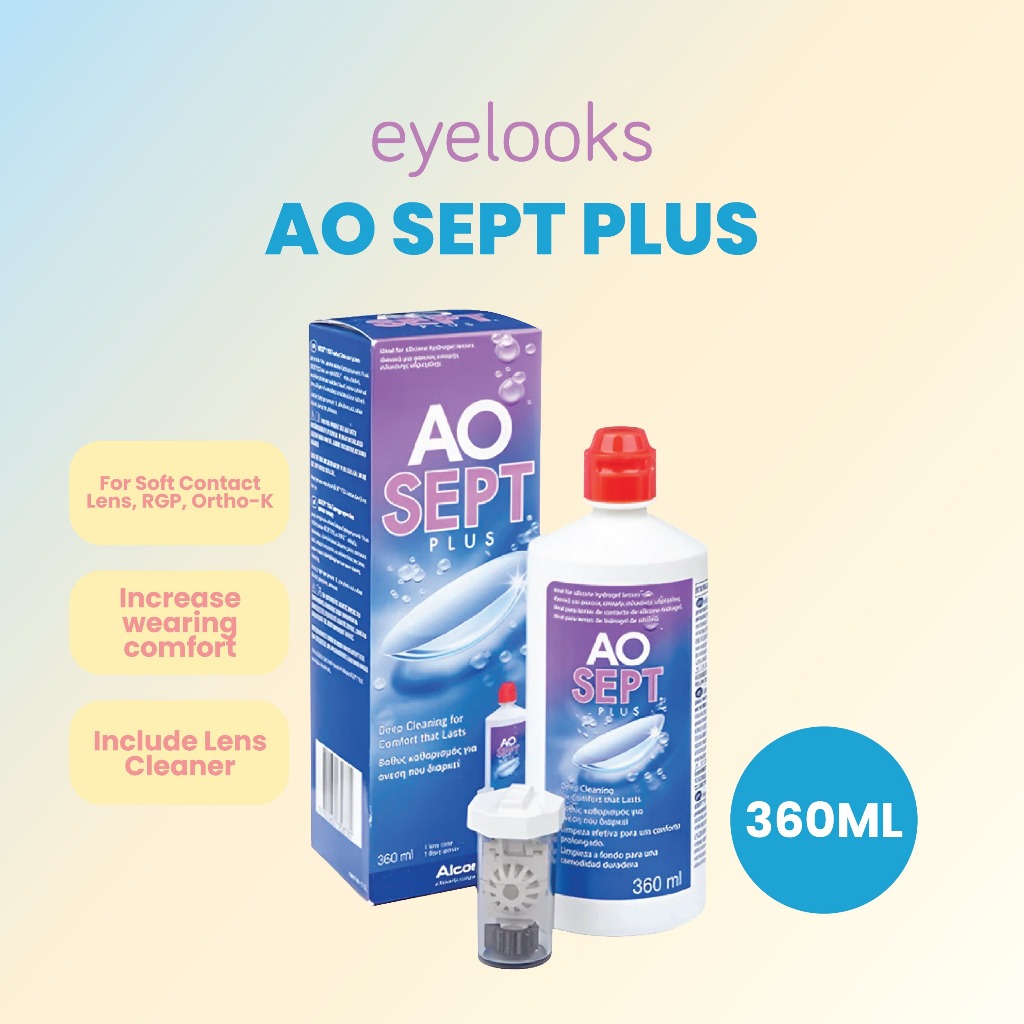 EYELOOKS - AOSEPT PLUS 360ML MULTI PURPOSE SOLUTION AIR SOFTLENS