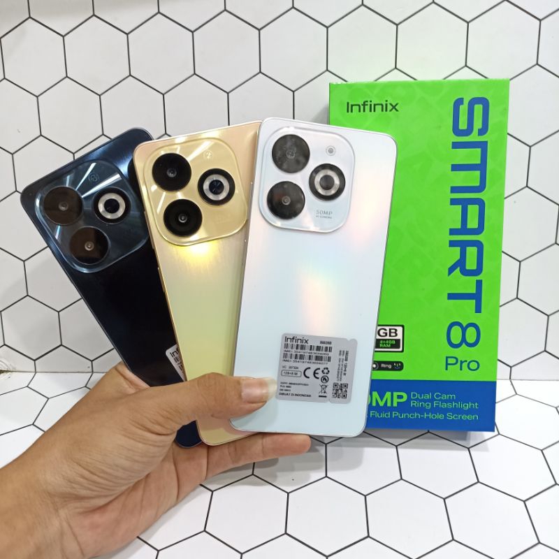 Infinix smart 8 pro 8/128GB Hp Second Bekas Fullset