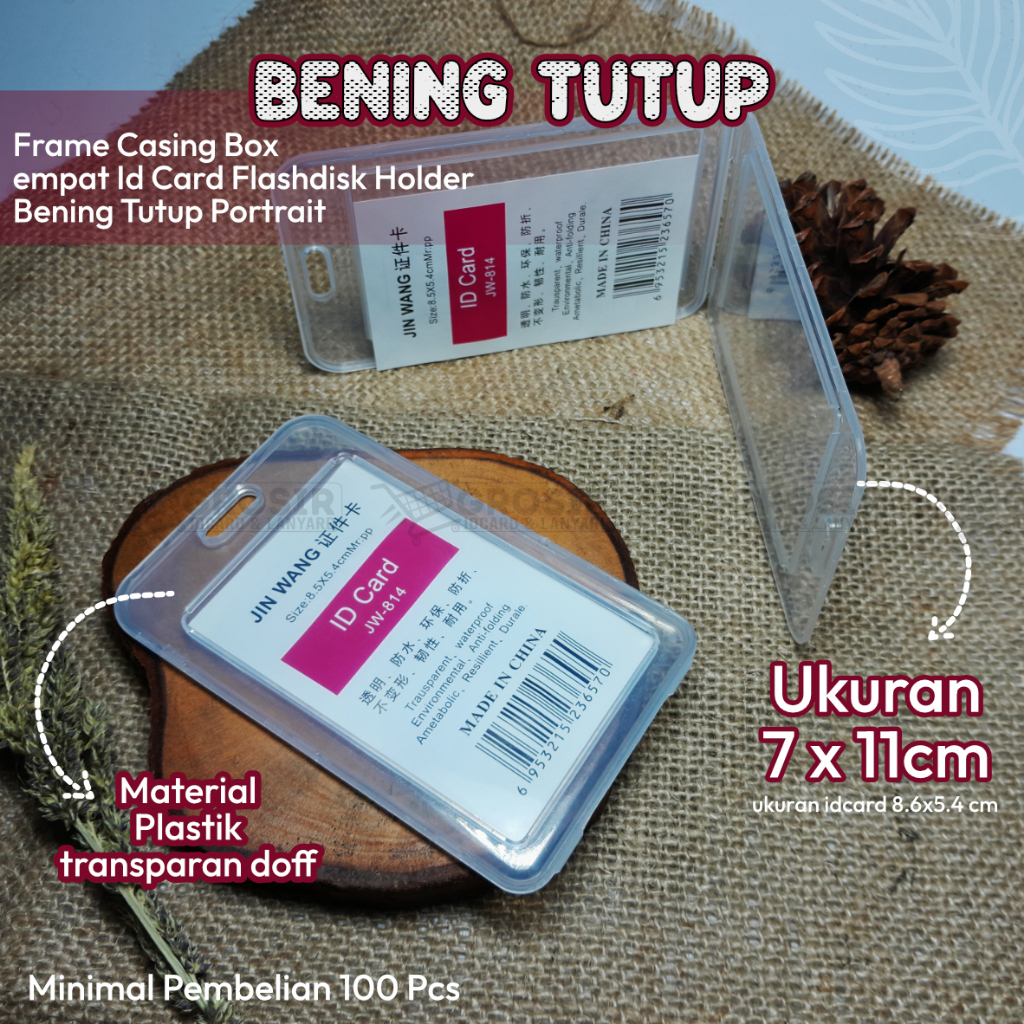 

BENING TUTUP / Frame Casing Box Tempat Id Card Flashdisk Holder Bening Tutup Portrait
