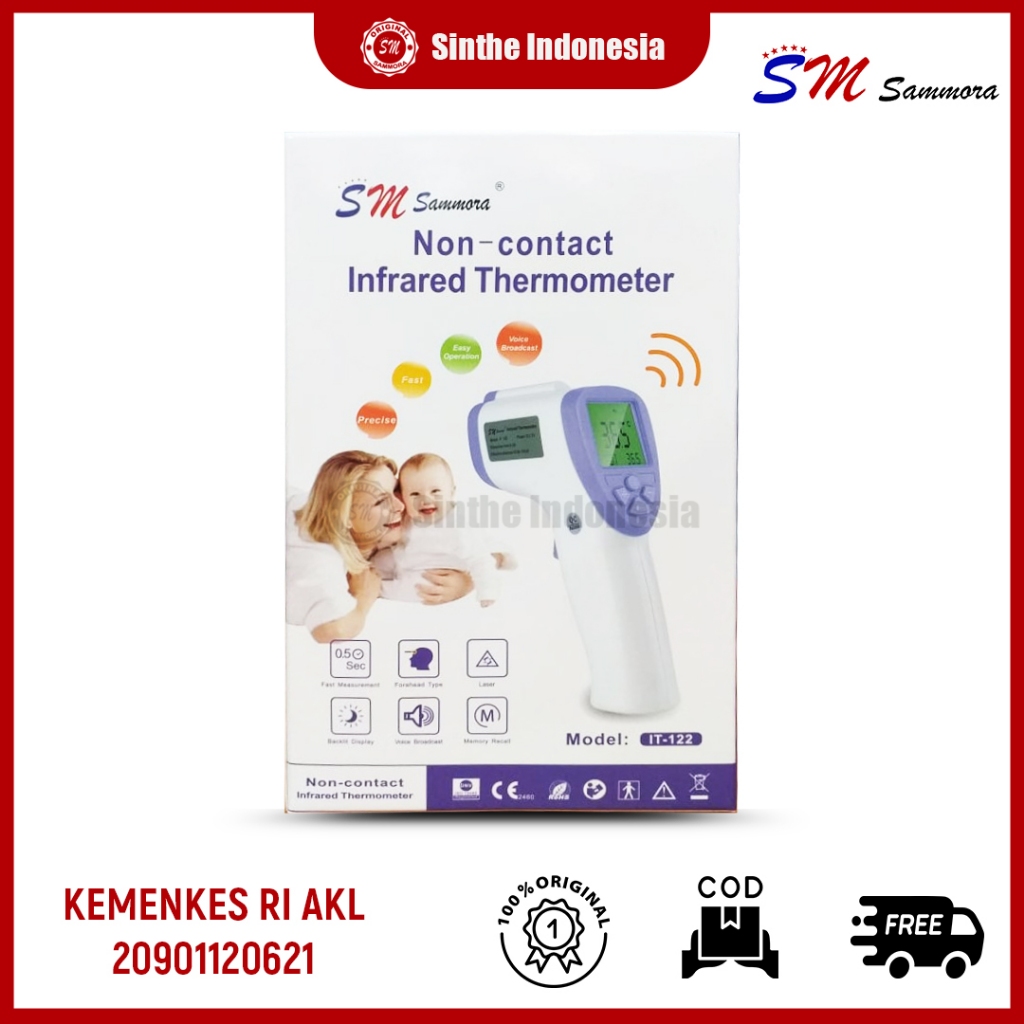 Thermometer Tembak Infrared / Termometer Cek Suhu tubuh IT122 / Thermogun Sammora / Thermometer gun