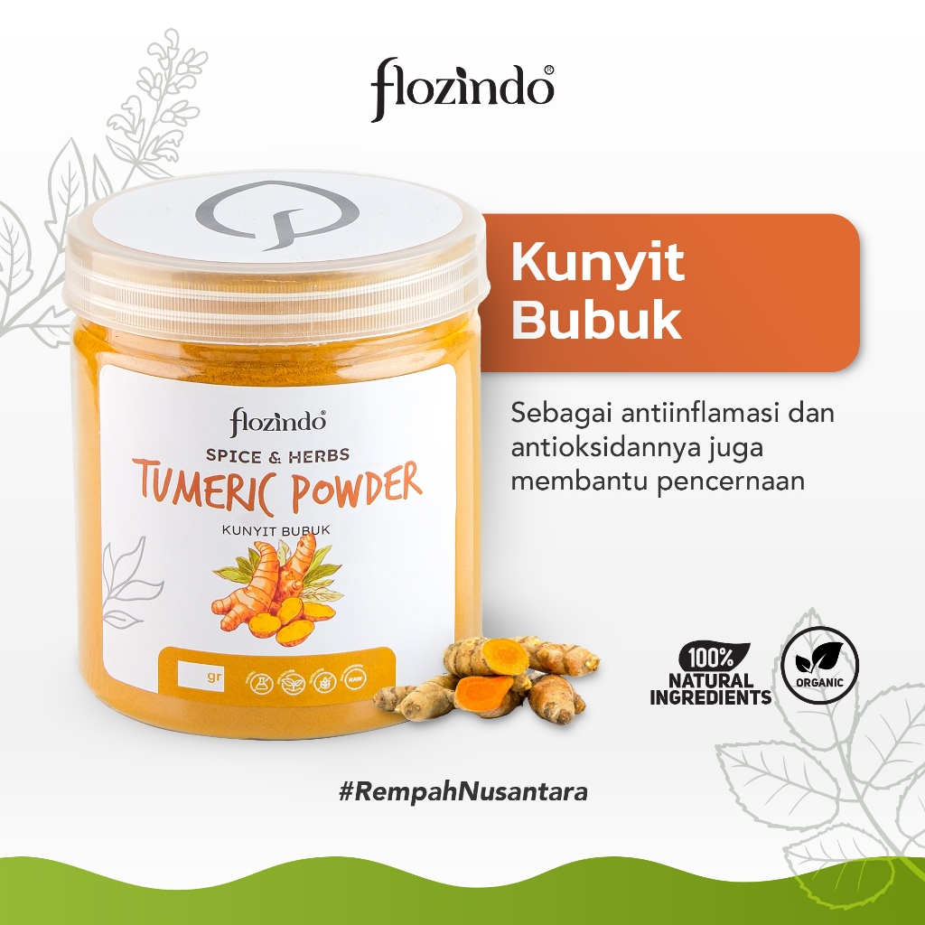

Flozindo Tumeric Powder / Kunyit Bubuk Organik Murni