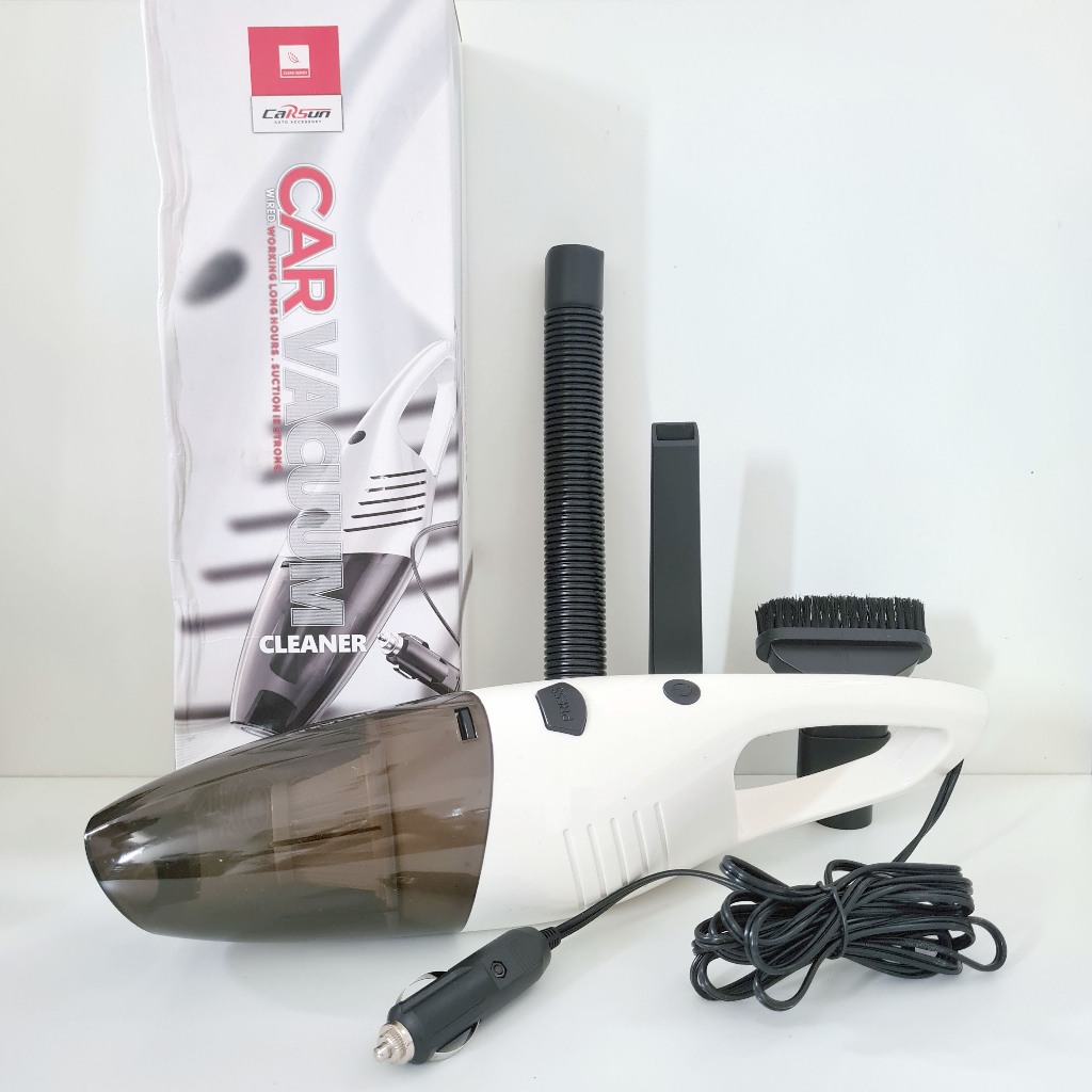 Carsun C1652-1 Alat Mesin Car Vacuum Cleaner Penyedot Debu Mobil Colokan Rokok Portable Wired Putih